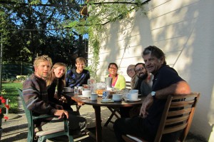 Breakfast with our host, Michael in Geneve